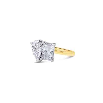 Laboratory Grown, Toi et Moi Radiant & Pear Two Stone, 18ct Yellow Gold, 3.06ct