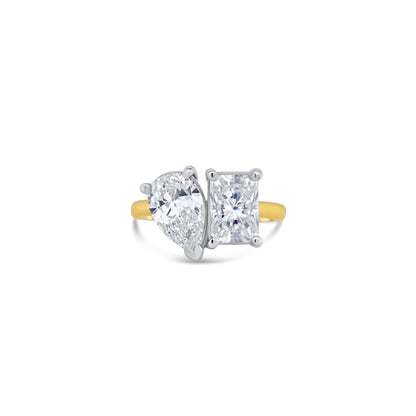 Laboratory Grown, Toi et Moi Radiant & Pear Two Stone, 18ct Yellow Gold, 3.06ct