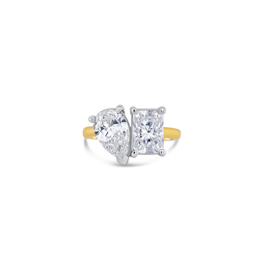 Laboratory Grown, Toi et Moi Radiant & Pear Two Stone, 18ct Yellow Gold, 3.06ct