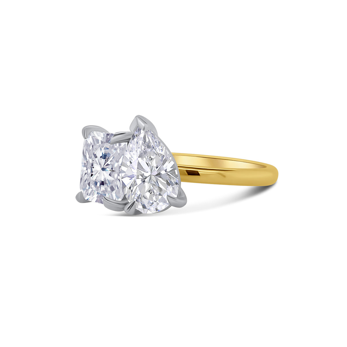 Laboratory Grown, Toi et Moi Radiant & Pear Two Stone, 18ct Yellow Gold, 3.04ct
