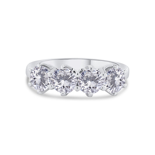 Laboratory Grown, Brilliant Round Four Stone Diamonds, Platinum Band, 2.00ct