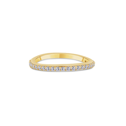 Laboratory Grown Brilliant Round Claw Set Diamond, Curved 18ct Yellow Gold Band, 0.25ct