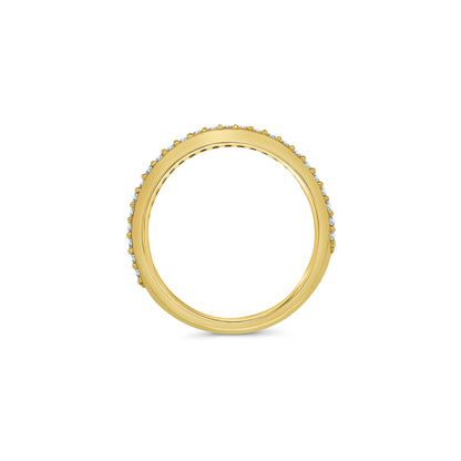 Laboratory Grown Brilliant Round Claw Set Diamond, Curved 18ct Yellow Gold Band, 0.25ct