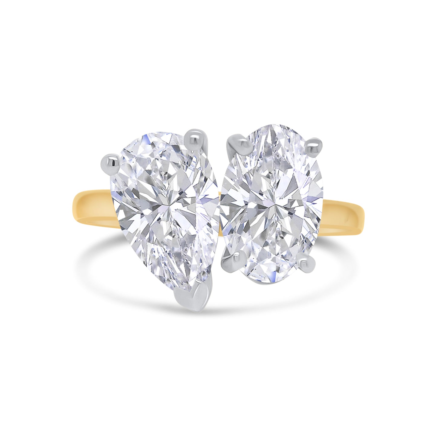 Laboratory Grown Toi et Moi Pear & Oval Two Stone, 18ct Yellow Gold, 3.34ct