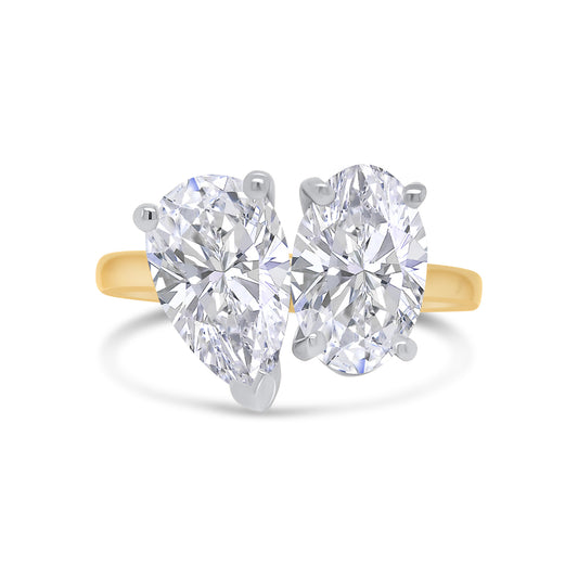 Laboratory Grown, Toi et Moi Pear & Oval Two Stone, 18ct Yellow Gold, 2.05ct