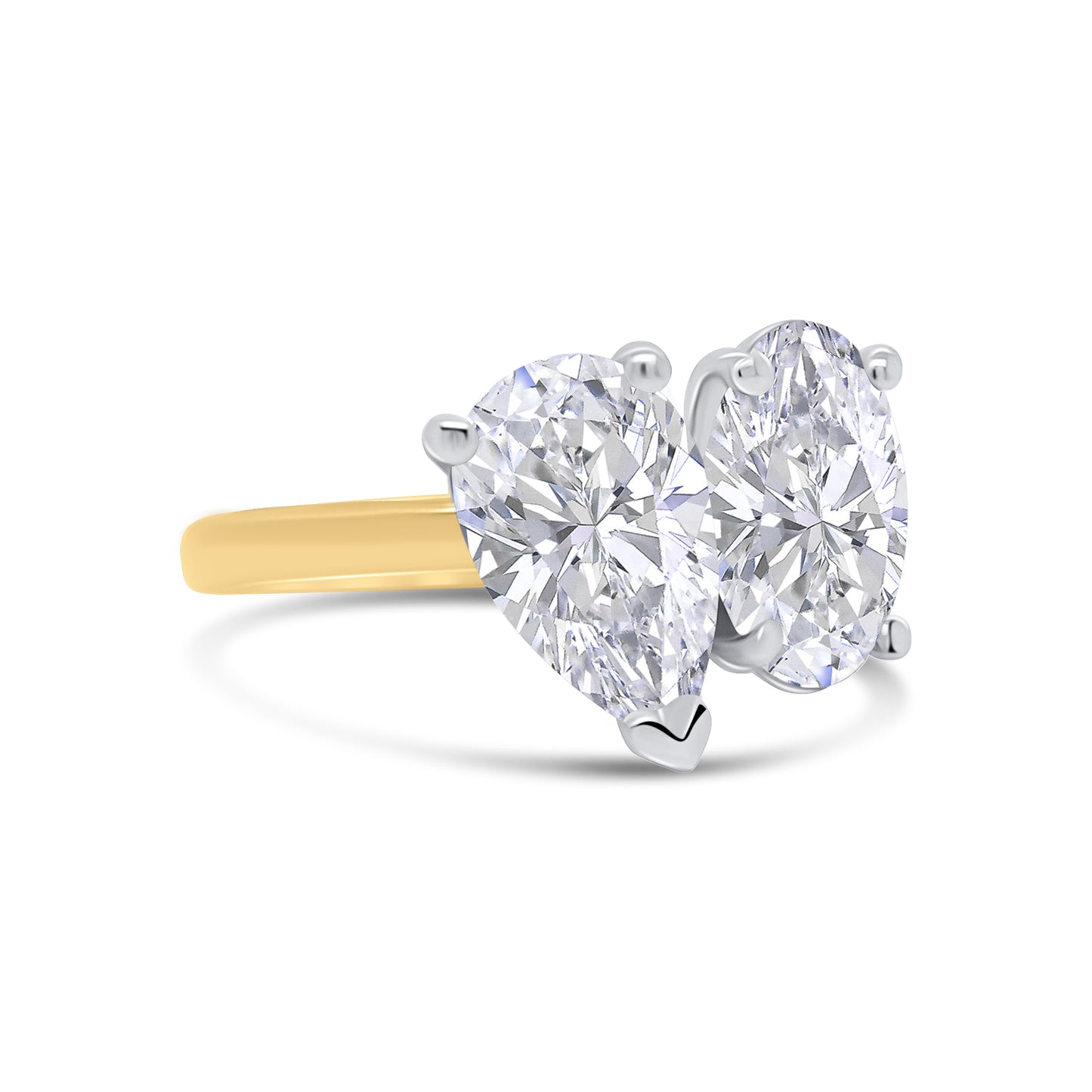 Laboratory Grown, Toi et Moi Pear & Oval Two Stone, 18ct Yellow Gold, 2.05ct