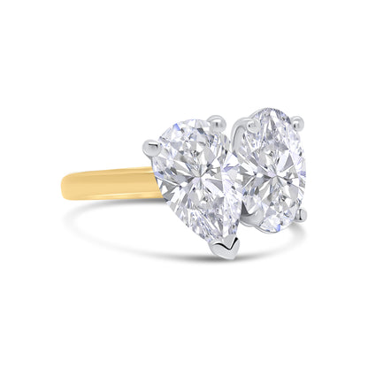 Laboratory Grown, Toi et Moi Pear & Oval Two Stone, 18ct Yellow Gold, 2.05ct