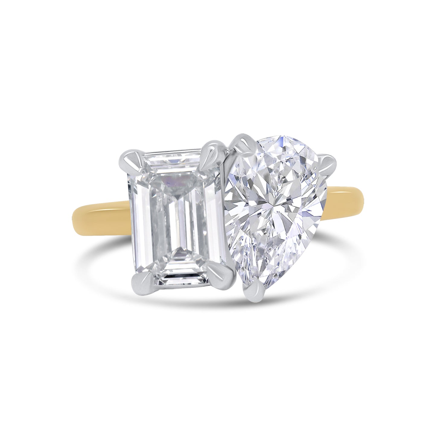 Laboratory Grown Toi et Moi Radiant & Pear Two Stone, 18ct Yellow Gold, 3.12ct