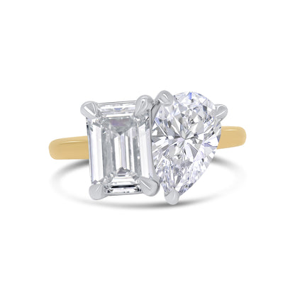 Laboratory Grown Toi et Moi Radiant & Pear Two Stone, 18ct Yellow Gold, 3.12ct