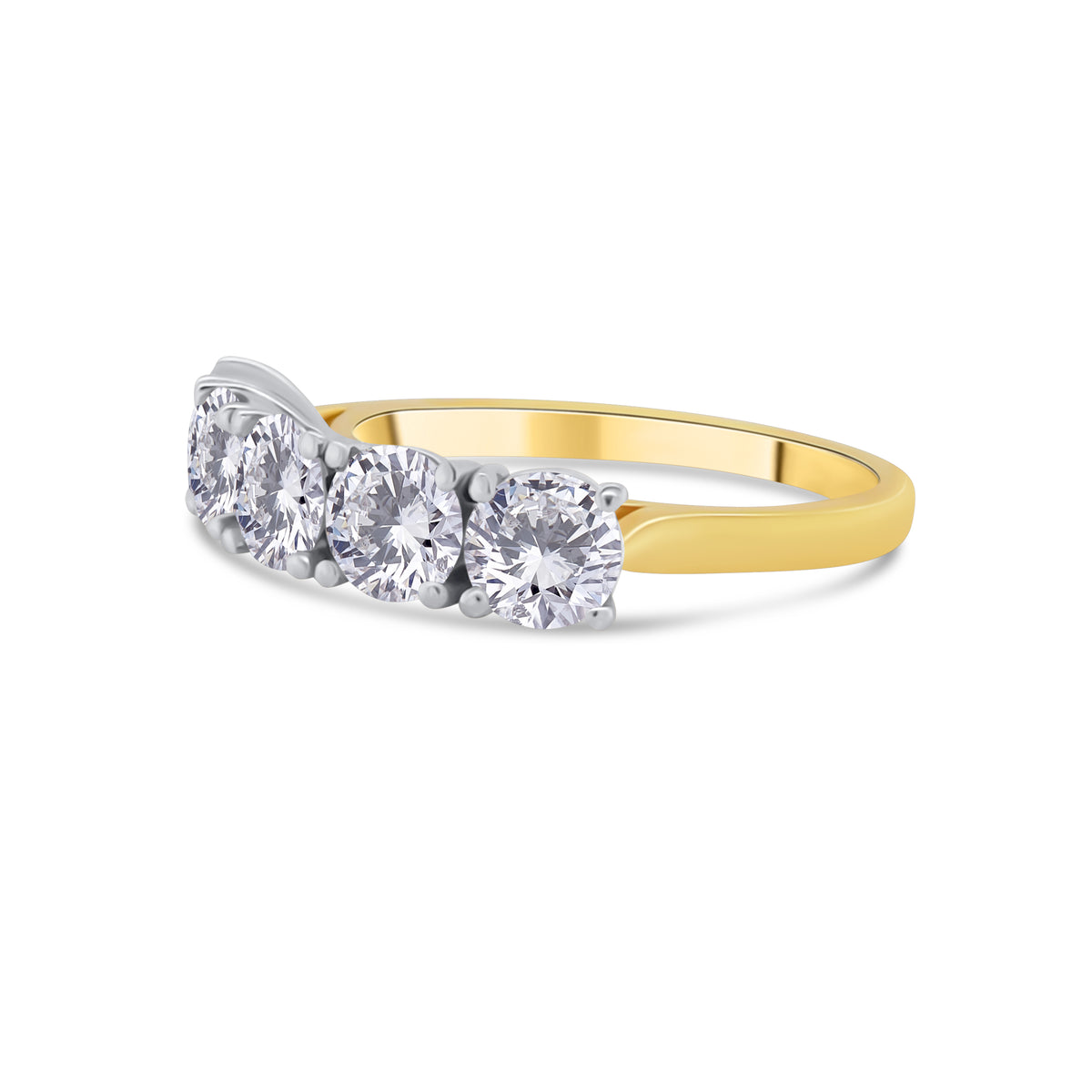 Laboratory Grown, Brilliant Round Five Stone Diamonds, 18ct Yellow Gold Band, 2.50ct
