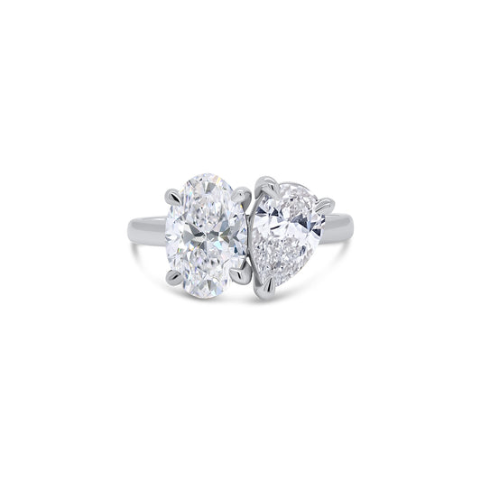 Laboratory Grown, Toi et Moi Pear & Oval Two Stone, Platinum Band, 2.53ct