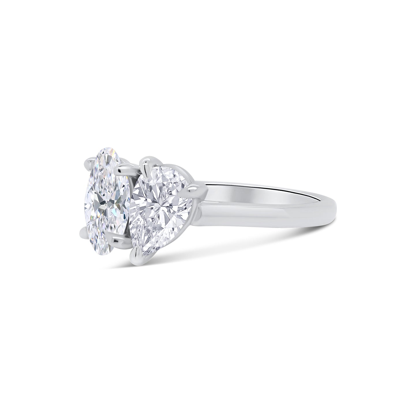 Laboratory Grown, Toi et Moi Pear & Oval Two Stone, Platinum Band, 2.53ct
