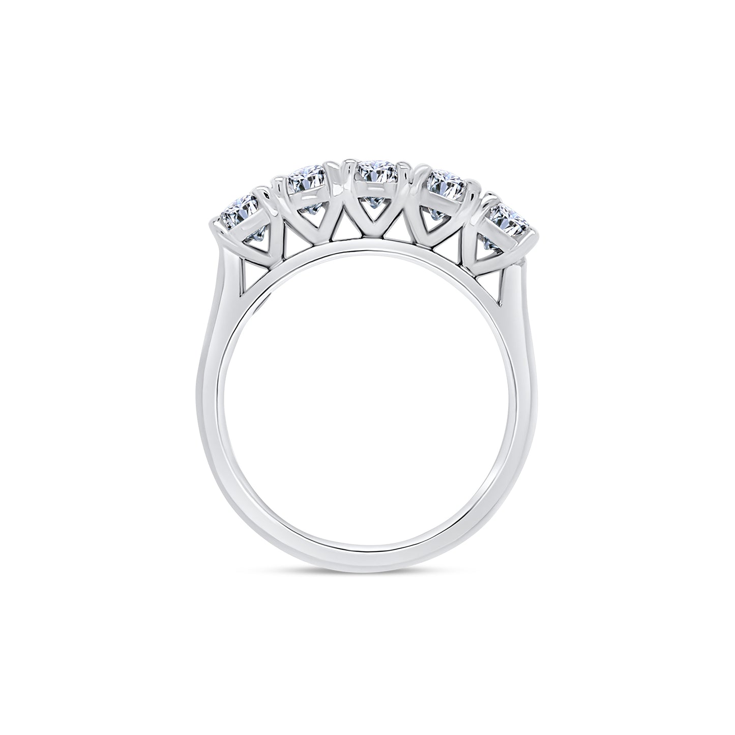 Laboratory Grown, Oval Cut Five Stone Diamond, Platinum Band, 2.02ct