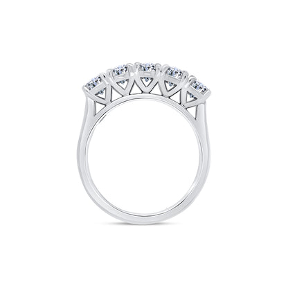 Laboratory Grown, Oval Cut Five Stone Diamond, Platinum Band, 2.02ct