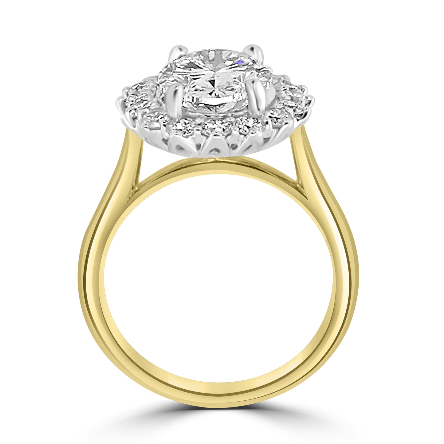 Laboratory Grown, Oval Cluster Diamond, 18ct Yellow Gold Band, 3.81ct