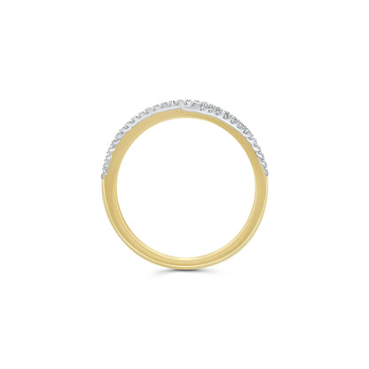 9ct Yellow Gold Cross Diamond Pavé Dress Ring