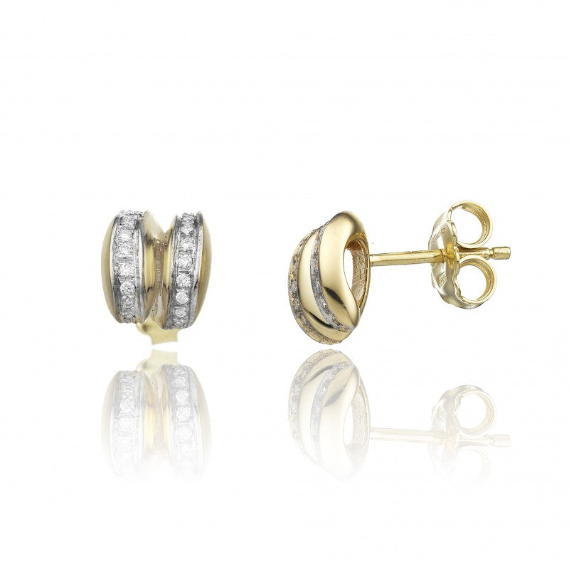 Chimento Orecchino Stretch Volta 18ct Yellow Gold Diamond Hoop Earrings