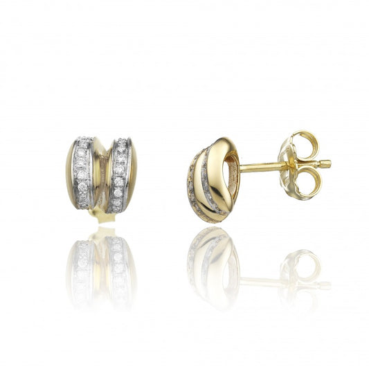 Chimento Orecchino Stretch Volta 18ct Yellow Gold Diamond Hoop Earrings
