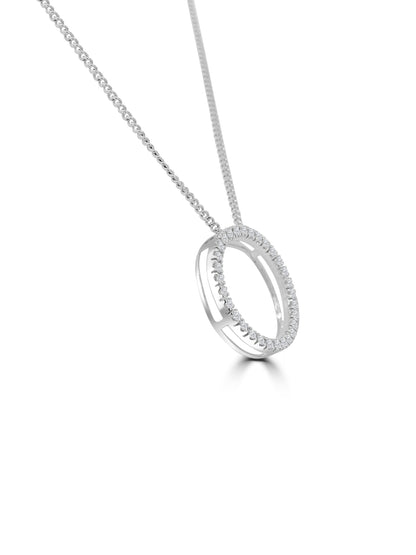 9ct White Gold Circle of Life Diamond Necklace, 0.46ct