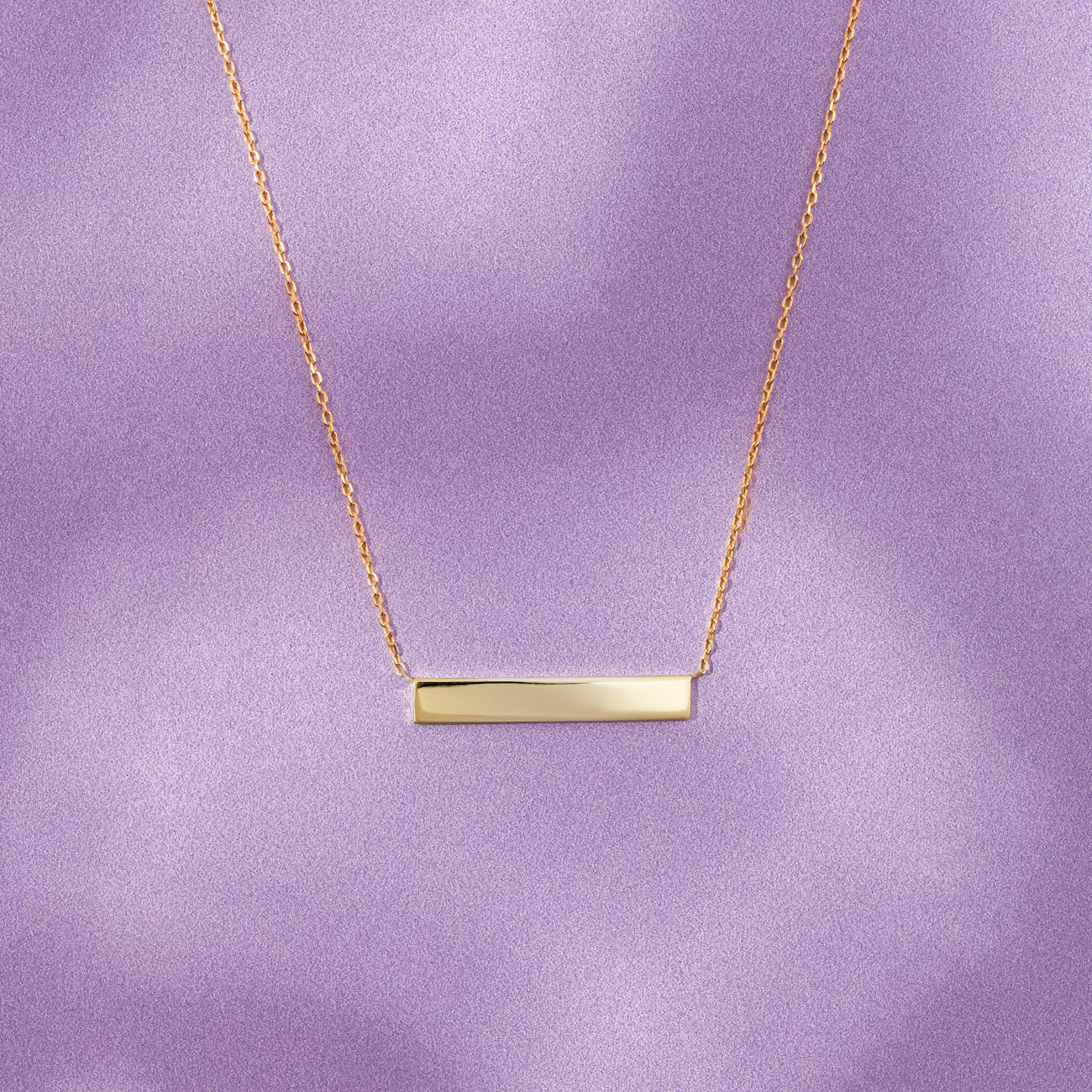 Sterling Silver Yellow Gold Plated Horizontal Personalising Necklace