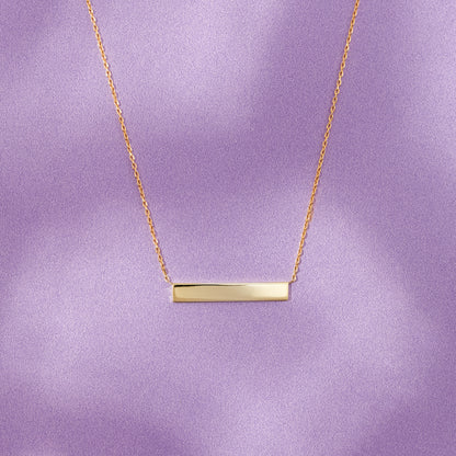 Sterling Silver Yellow Gold Plated Horizontal Personalising Necklace