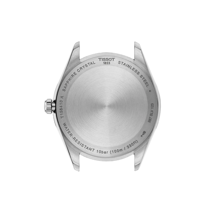 Tissot 40mm Silver Ballade, Ice Blue Fluted Dial & Bezel, Ladies Bracelet Watch
