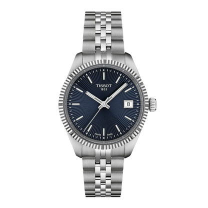 Tissot 34mm Silver Ballade, Night Blue Dial & Bezel, Ladies Bracelet Watch
