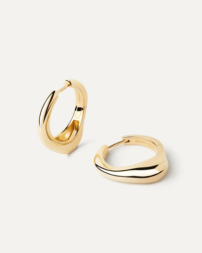 PDPAOLA Yellow Gold Riba Hoops Earrings