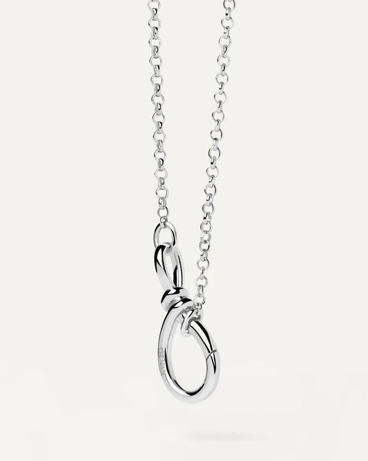 PDPAOLA Stacker Clasp Silver Chain Necklace