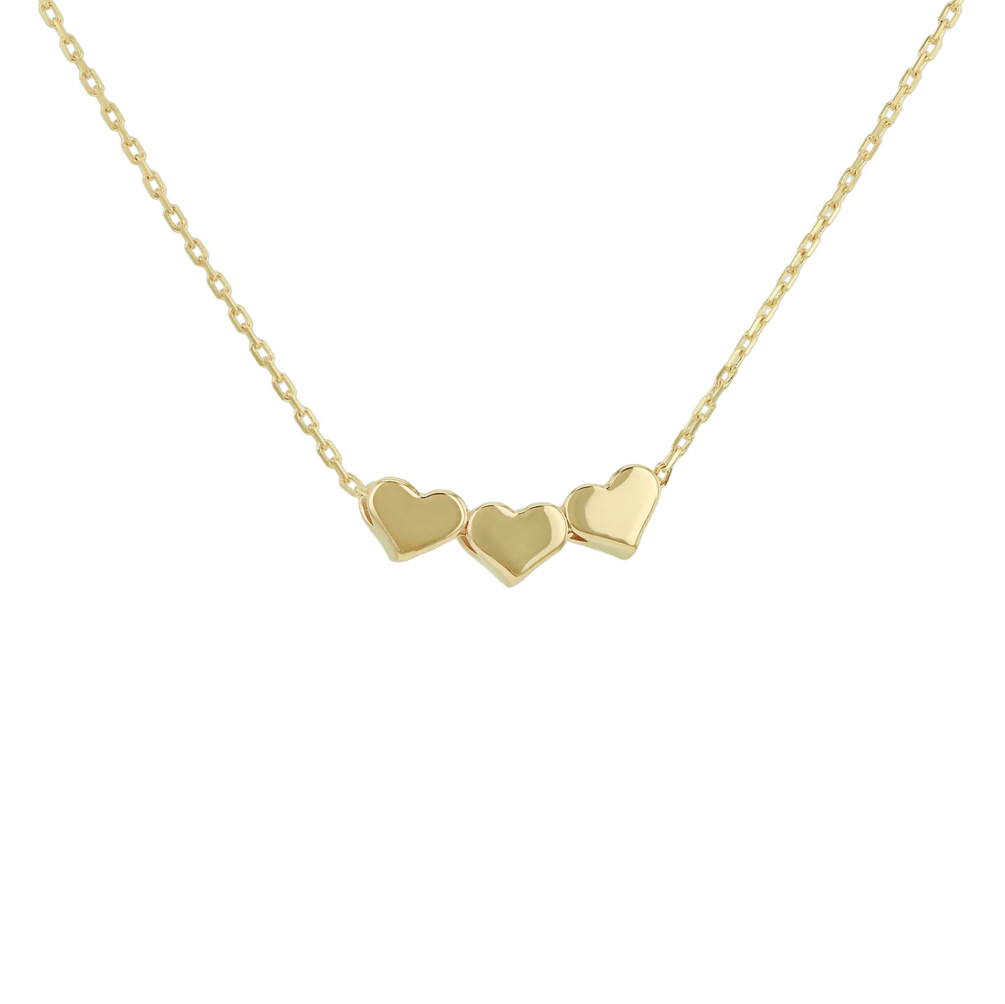 9ct Yellow Gold Triple Heart Necklace