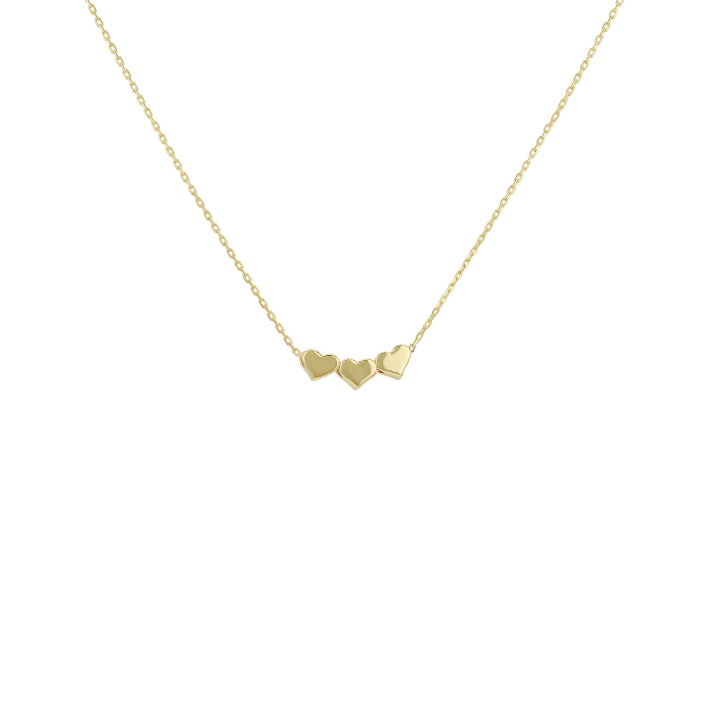 9ct Yellow Gold Triple Heart Necklace