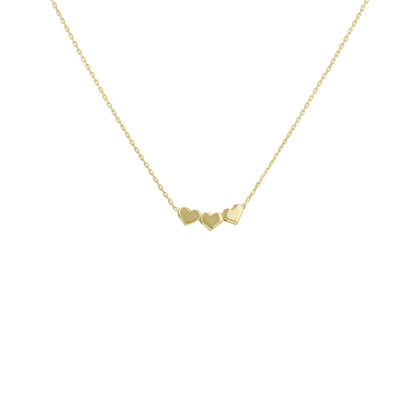 9ct Yellow Gold Triple Heart Necklace