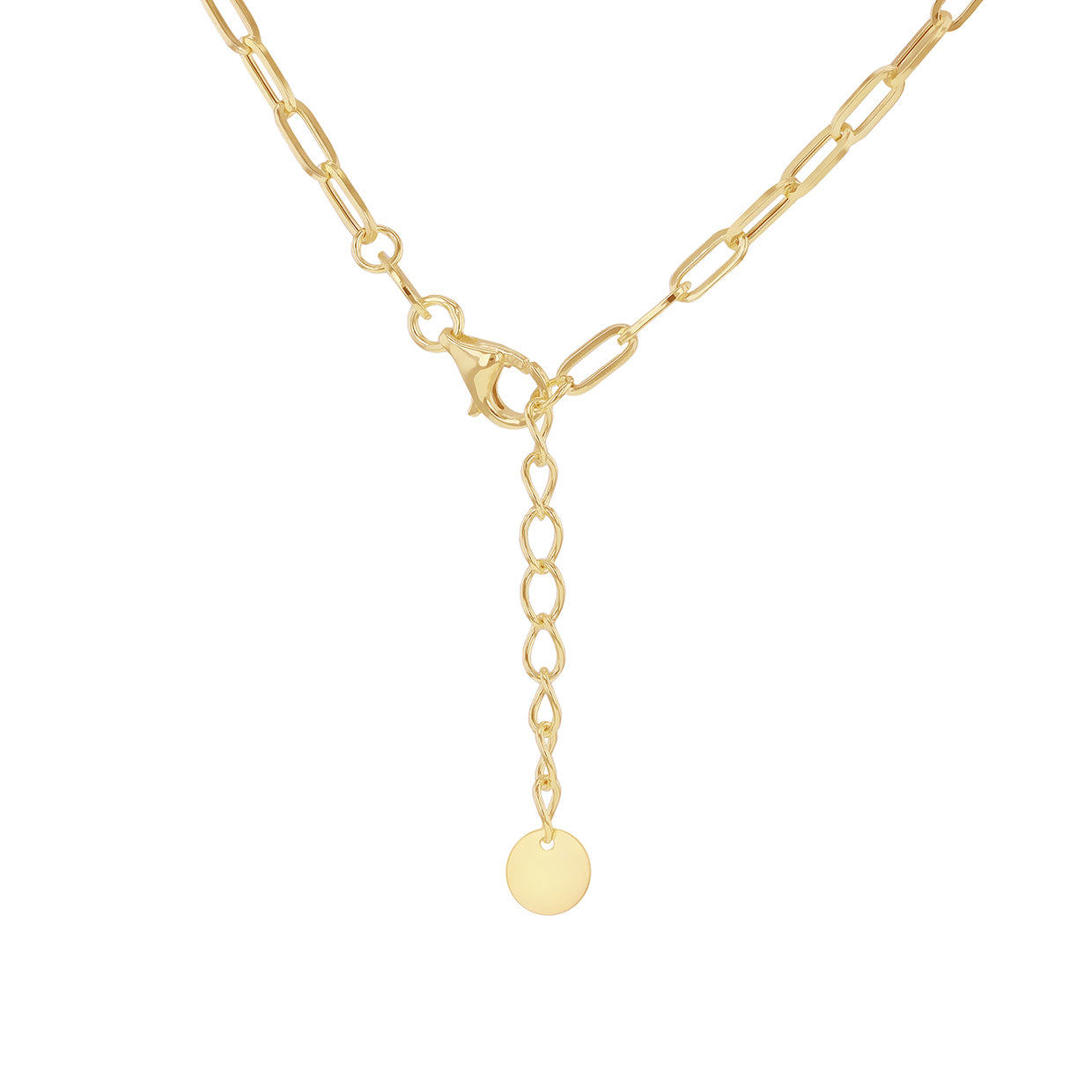 9ct Yellow Gold Puffed Heart Charm Paperlink Necklace