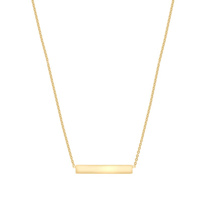 9ct Yellow Gold 22mm Horizontal Bar Necklace