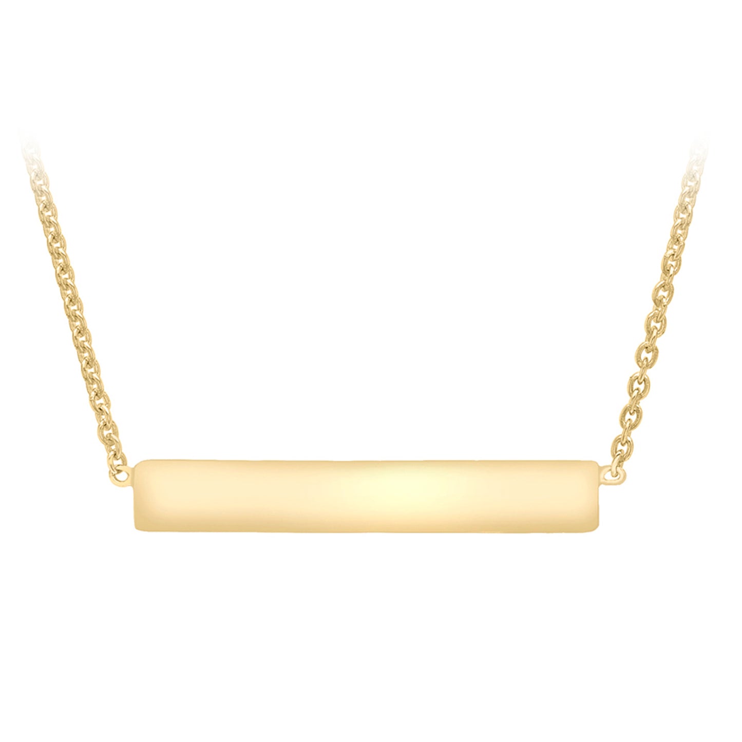 9ct Yellow Gold 22mm Horizontal Bar Necklace