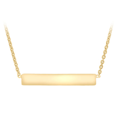 9ct Yellow Gold 22mm Horizontal Bar Necklace