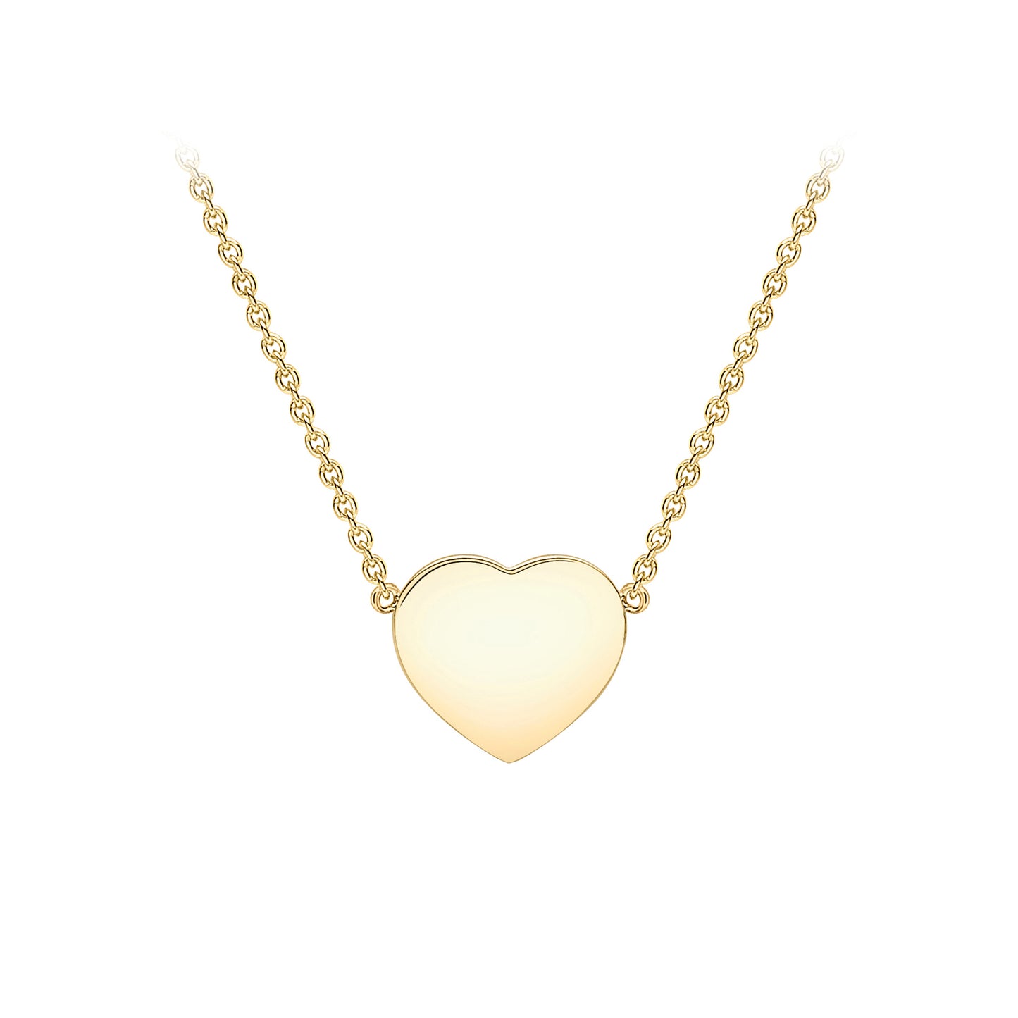 9ct Yellow Gold Polished Heart Pendant Necklace