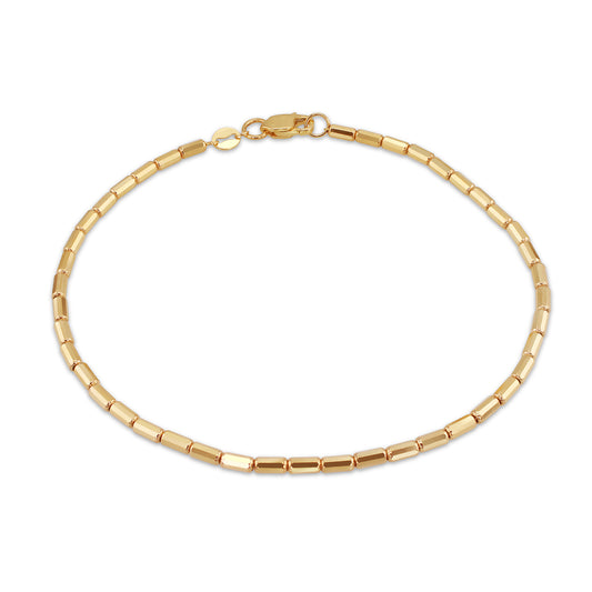 9ct Yellow Gold Mini Diamond Cut Bars Bracelet