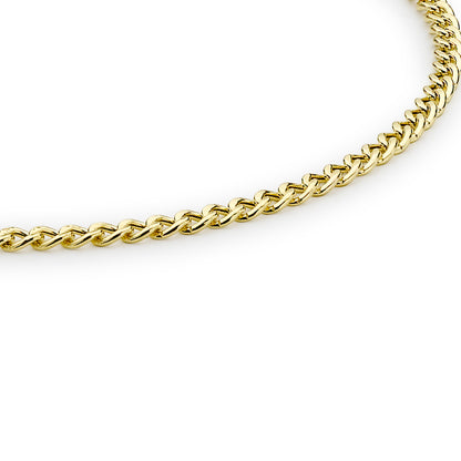 9ct Yellow Gold 2mm Curb Chain Bracelet