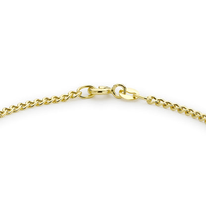 9ct Yellow Gold 2mm Curb Chain Bracelet