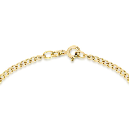 9ct Yellow Gold 2mm Curb Chain Bracelet