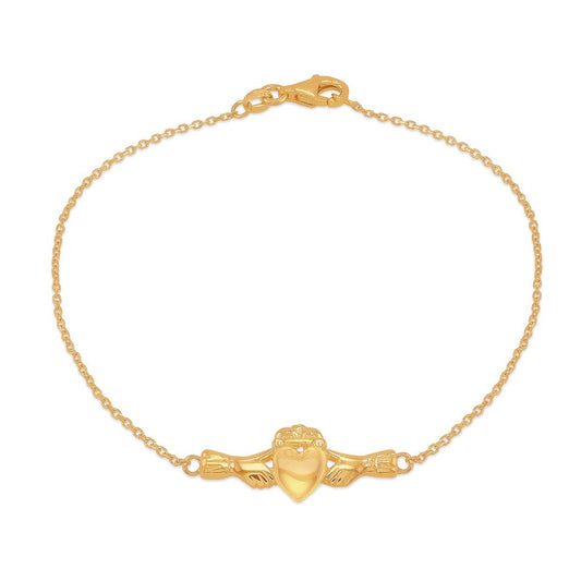 9ct Yellow Gold Claddagh Bracelet