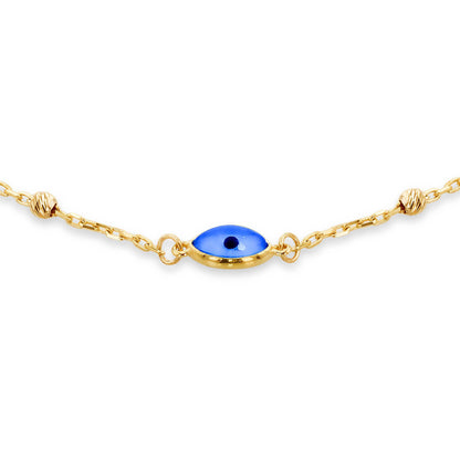 9ct Yellow Gold Evil Eye Ball Bracelet