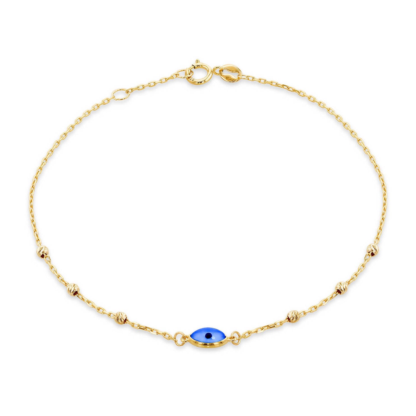 9ct Yellow Gold Evil Eye Ball Bracelet