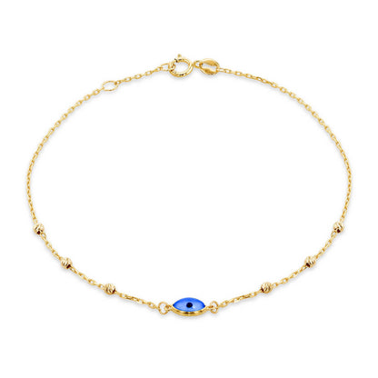 9ct Yellow Gold Evil Eye Ball Bracelet
