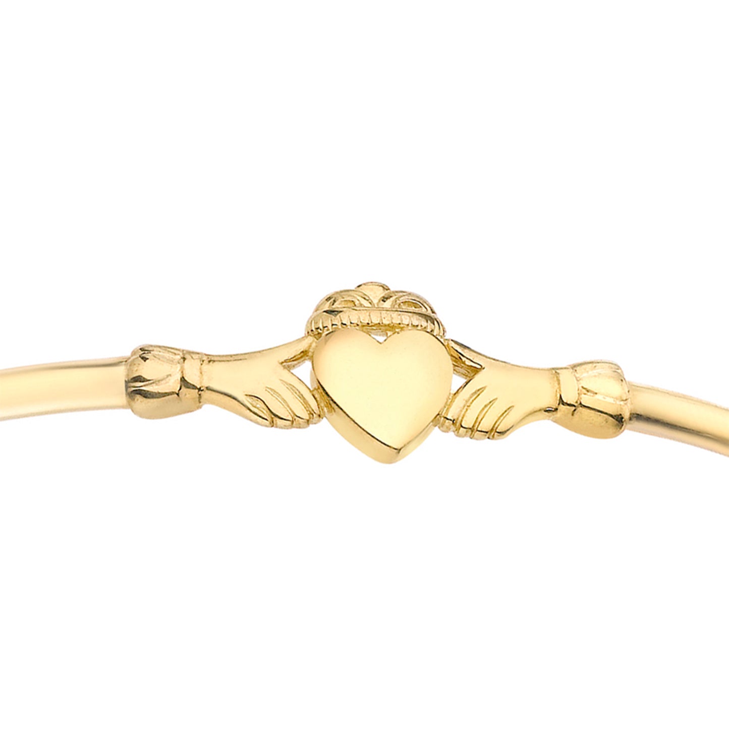 9ct Yellow Gold Claddagh Oval Bangle