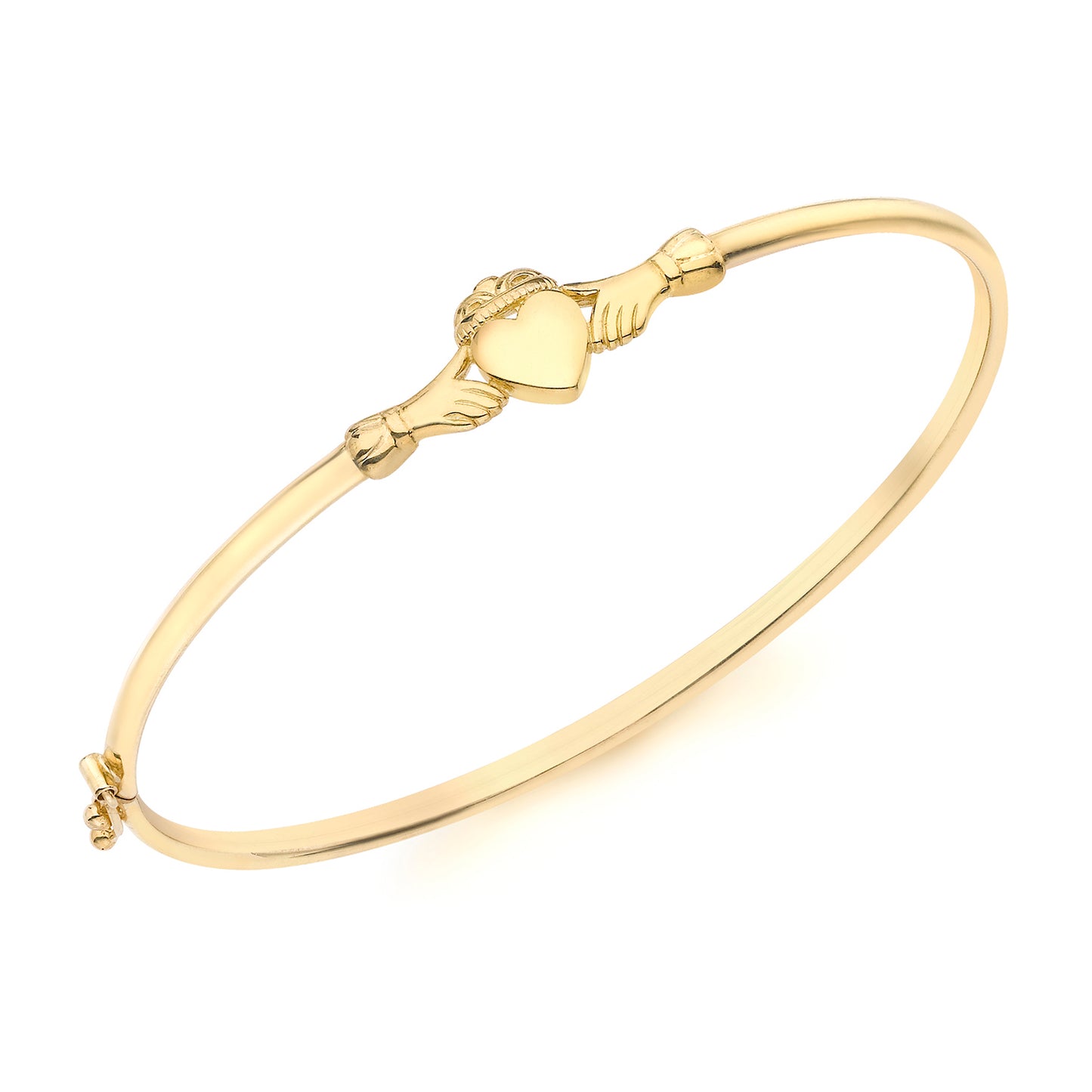 9ct Yellow Gold Claddagh Oval Bangle