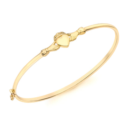 9ct Yellow Gold Claddagh Oval Bangle