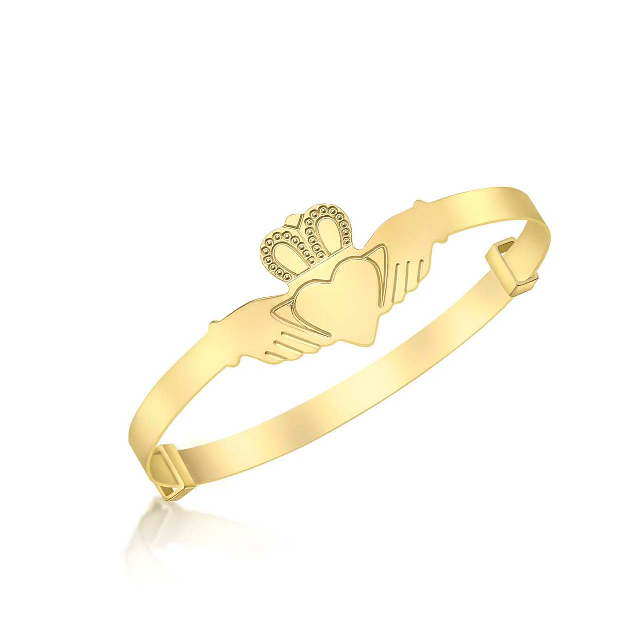9ct Yellow Gold Claddagh Baby Bangle
