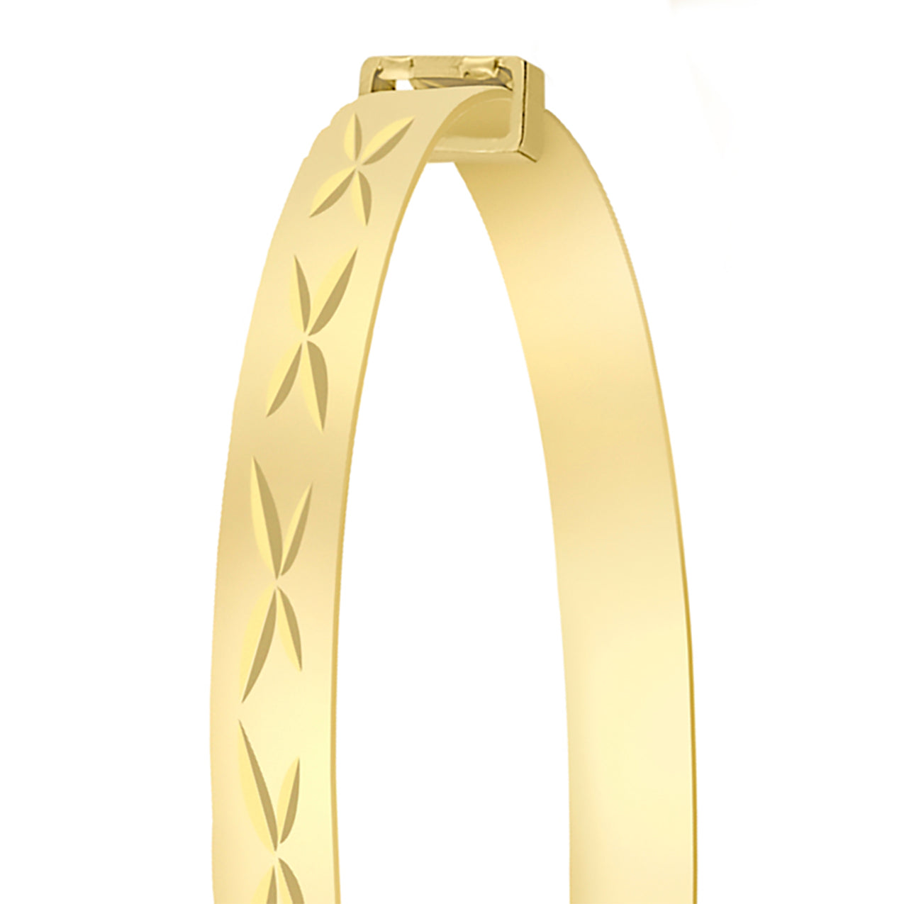 9ct Yellow Gold Diamond Cut 'Kiss' Baby Bangle